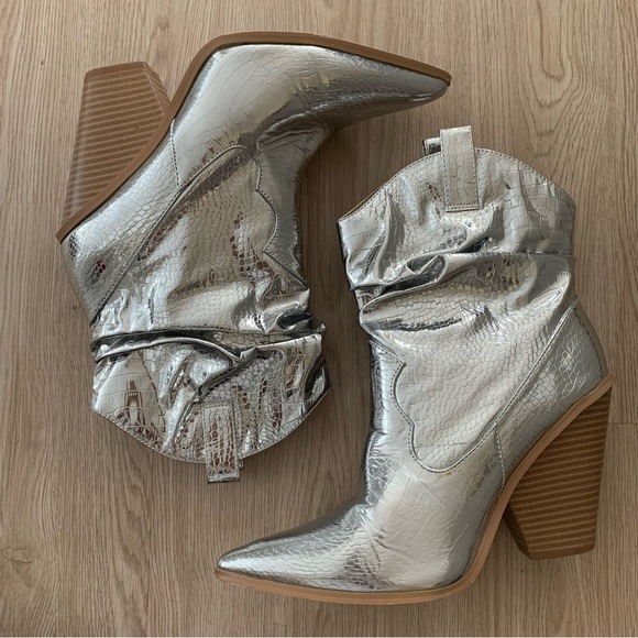 Chrome cowboy ankle boots festival concert - Picture 4 of 6